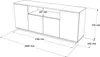 Dmora Credenza Aziz 44.5x180x75h cm Bianco, Apertura Anteprima dell’immagine prodotto 3