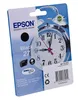 The image shows the packaging of an Epson black ink cartridge, featuring a prominent alarm clock graphic. Anteprima dell’immagine prodotto