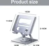 A diagram showing the dimensions of a silver tablet stand. Produktbild-Vorschau