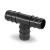 A black plastic T-fitting for pipes, shown in isolation against a white background. Produktbild-Vorschau