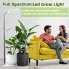 A couple sits on a yellow couch next to large potted plants, with a grow light in the foreground. Náhľad obrázku produktu