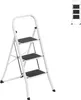 UISEBRT 3 Stufen Metall Leiter Klappleiter Tritthocker Produktbild-Vorschau 1