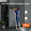 SucceBuy 20ft teleskopický rebrík s A-rámom, kompaktný Náhľad obrázku produktu 2