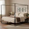 CLP Himmelbett Batoni Rahmen und Lattenrost aus Metall Produktbild-Vorschau 1