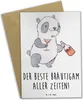 Mr. & Mrs. Panda Grußkarte Bester Bräutigam - Weiß - Produktbild-Vorschau 1