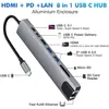 USB-C Hub Dockingstation 8-IN-1 Adapter 4K HDMI USB 3.0 LAN Produktbild-Vorschau 2
