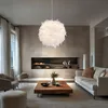 LED Pendelleuchte, Feder-Design, weiß, D 60 cm Produktbild-Vorschau 2