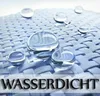 Close-up of water droplets on a blue woven fabric. Produktbild-Vorschau