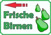 Verkaufsschild Schild Frische Birnen zu verkaufen mit Pfeil Produktbild-Vorschau 1