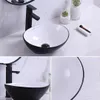 Lavabo da appoggio ovale in Vetroceramica bianco e nero – Anteprima dell’immagine prodotto 2