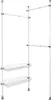 A white background with a white and gray adjustable telescopic wardrobe system. Produktbild-Vorschau