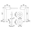 Technical drawing with dimensions of door handles and rosettes. Produktbild-Vorschau