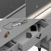 Collage showing close-ups of a vanity mirror with LED lights and a vanity drawer with makeup and accessories. Podgląd zdjęcia produktu