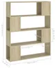 vidaXL Rozdeľovač izieb Sonoma Oak 100x24x124 cm Náhľad obrázku produktu 7