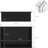 Technical drawings and dimensions of a black recessed shower niche. Podgląd zdjęcia produktu