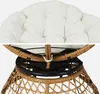 A close-up collage of a Papasan chair, showing the cushion and the base. Produktbild-Vorschau