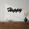 Znak dekoracyjny Happy z czarnego drewna MDF wiszący Podgląd zdjęcia produktu 1