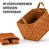 A woven felt storage basket is shown, with a folded version next to it. Text indicates availability in different sizes. Anteprima dell’immagine prodotto