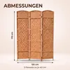 IvoQ Paravent 3 Paneele – Raumteiler – 170x120 cm – Braun Produktbild-Vorschau 2