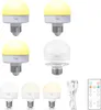 A collection of rechargeable LED light bulbs and a remote control, presented on a white background. Produktbild-Vorschau
