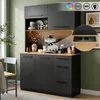 Armoire buffet Merax, meuble haut avec éclairage LED et Voir les images du produit 4