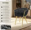 tectake® Set jídelní židle Astano čalouněná, se sametovým Náhled obrázku produktu 2