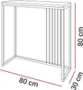 PRIME GLASS Console 80 cm Černá/ Černé sklo Náhled obrázku produktu 3