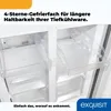 Interior view of a refrigerator's freezer compartments, highlighting the storage drawers and shelves. Produktbild-Vorschau