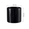 A black cylindrical pot with dimensions indicated by measurement lines and text. Produktbild-Vorschau