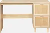 A light wood desk with two rattan-fronted drawers on the right side, shown against a white background. Anteprima dell’immagine prodotto