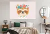 MuchoWow® Poster Faultier - Blumen - Tiere 180x120 cm - Produktbild-Vorschau 4