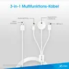 Xlayer 3-in-1 Apple Multi Ladekabel, USB-C, Lightning, Produktbild-Vorschau 2