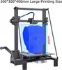 A 3D printer with a large blue skull model being printed, with dimensions indicated. Náhled obrázku produktu