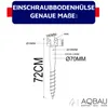 A diagram showing the dimensions of a screw-in ground sleeve. Anteprima dell’immagine prodotto