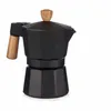 Italienische Kaffeemaschine Holz Aluminium 3 Kopper Produktbild-Vorschau 5