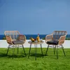 Polyrattan Balkonmöbel Set 3-teilig, Gartenmöbel, Glastisch Produktbild-Vorschau 1
