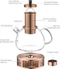Teekanne aus Glas mit Teesieb und Teewärmer, 1500 ml, Produktbild-Vorschau 3