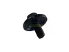 A black bolt with a washer attached, isolated on a white background. Produktbild-Vorschau