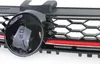 Sport Kühlergrill mit Waben Schwarz Glanz mit roter Leiste Produktbild-Vorschau 5