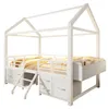 Hochbett 90 x 200 cm mit Hausdach, LED-Beleuchtung, Produktbild-Vorschau 6