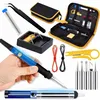 A collection of soldering tools and accessories laid out on a white background. Voir les images du produit