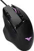 A black gaming mouse with pink accents and lighting, shown from a slightly elevated side angle against a white background. Produktbild-Vorschau