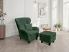 Ohrensessel mit Hocker Landhausstil Polster-TV-Lesesessel Produktbild-Vorschau 2