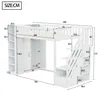 A diagram of a white loft bed with dimensions indicated by numbers and lines. Anteprima dell’immagine prodotto