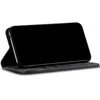 A black flip-style phone case is shown on a white background. Produktbild-Vorschau
