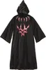 A black hooded robe with a red tribal-like design on the chest and hood. Produktbild-Vorschau