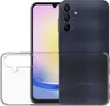 A transparent phone case is shown next to a dark gray smartphone. Produktbild-Vorschau