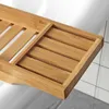 Detailansicht der Bambusstruktur und seitlichen Ablagen der SoBuy Badewannenablage FRG212-N Anteprima dell’immagine prodotto