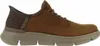 A side view of a brown Skechers slip-in sneaker against a white background. Voir les images du produit