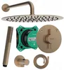 A collection of shower system components laid out against a white background. Produktbild-Vorschau